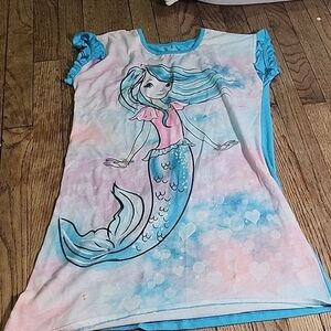 Wonder Nation Short Sleeve Mermaid Tee - Pink and Blue